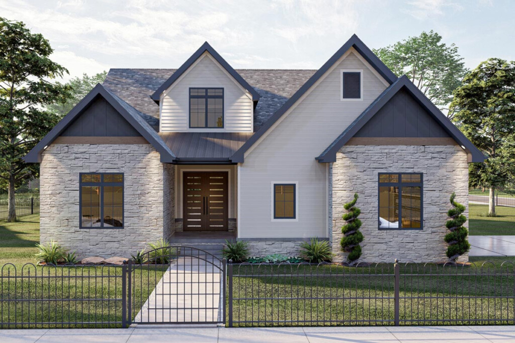 5 Bed 1 5 Story House Plan With Hidden Fun Room Upstairs 623132DJ  - 1.5 Story House Plans With Rear Entry Garage