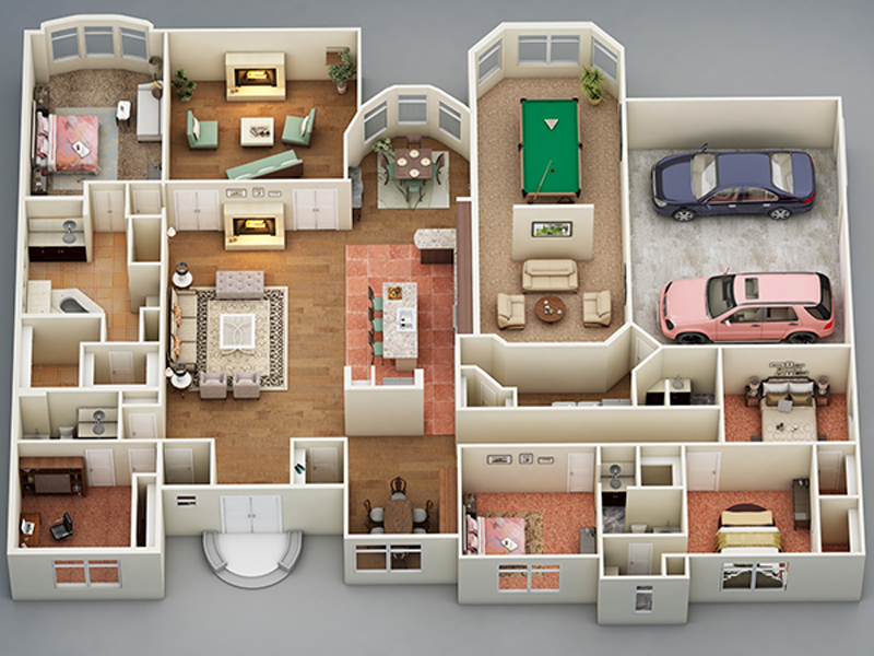 5 Bedroom House Plans Single Story 3D When You Purchase House Plans  - 3D One Story House Plans