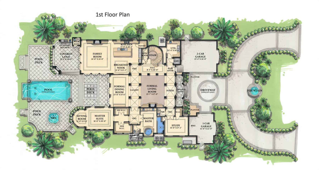 5 Bedroom Two Story Grand Royale Tuscan Style Home Floor Plan Home  - 2 Story 5 Bedroom House Plans