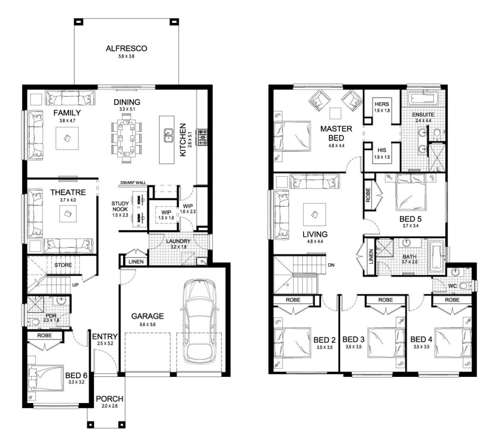 6 Bedroom Floor Plans Two Story ROOMVIDIA - 6 Bedroom Two Story House Plans