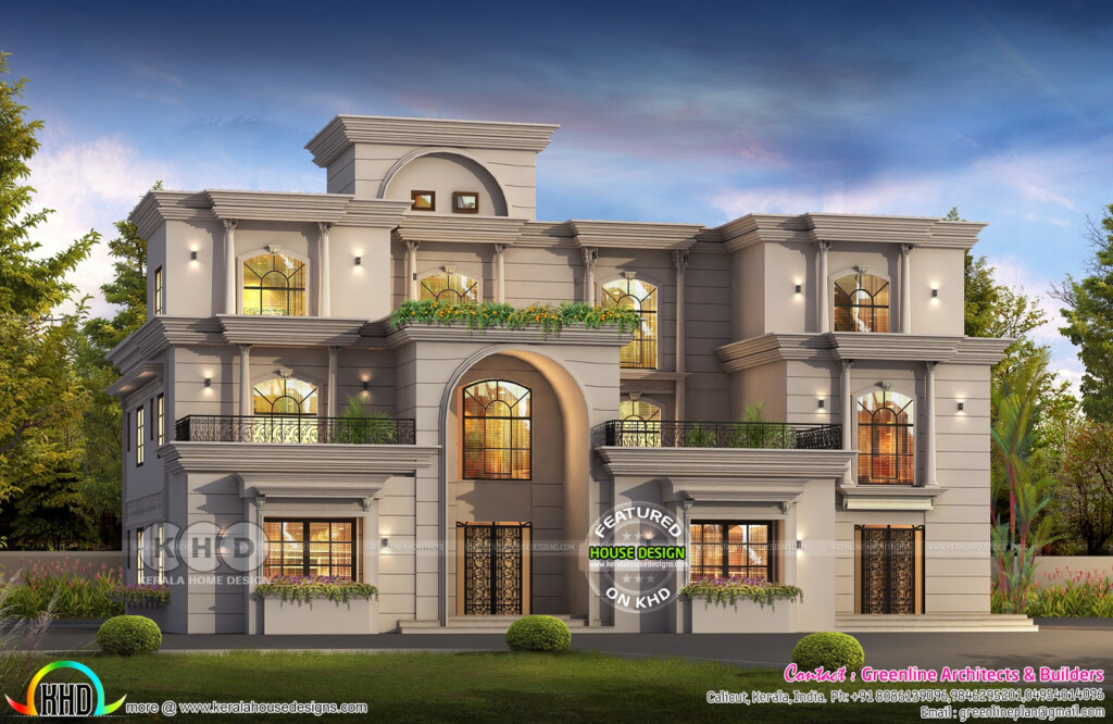 7 Bedroom Colonial Style Luxury House Plan Kerala Home Design And  - 7 Bedroom 2 Story House Plans