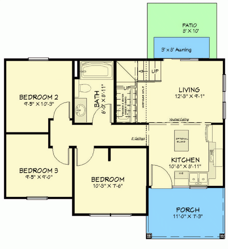 800 Square Foot ADU Country Home Plan With 3 Beds 430829SNG  - 800 Square Foot House Plans Two Story