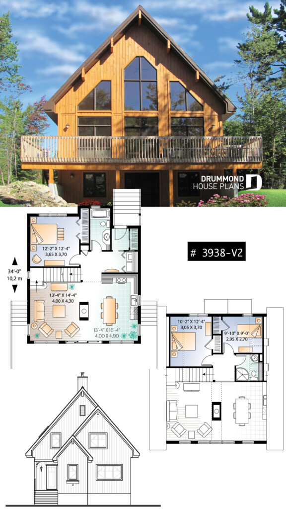 A FRAME SKI CHALET Mountain House Plans Cottage Floor Plans House  - 2 Story Chalet House Plans