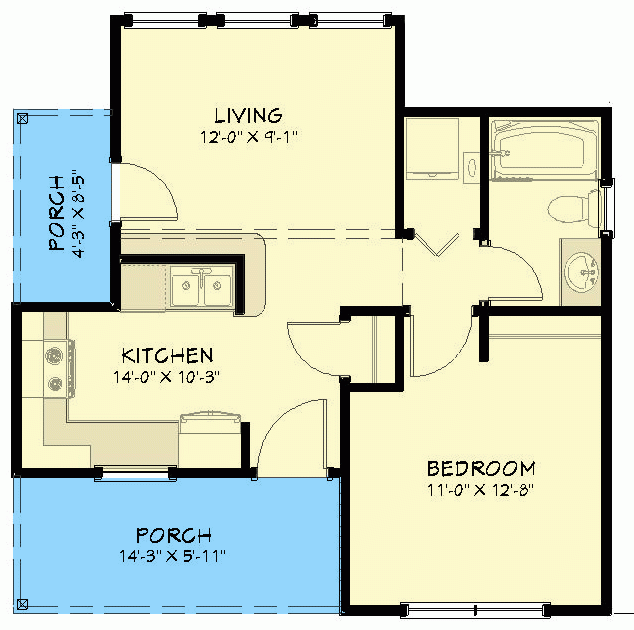 Adu Floor Plans 500 Sq Ft Home Alqu - 500 Sq Ft House Plans One Story With Attached Garage