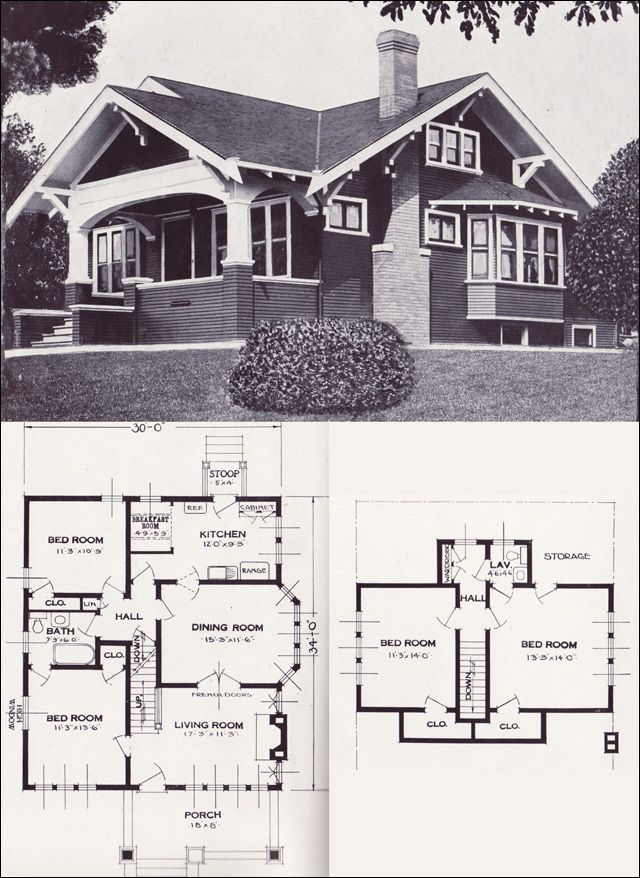 Another Vintage House Plan Craftsman Bungalow House Plans Vintage  - 1900 1 1 2 Story Bungalow House Plans