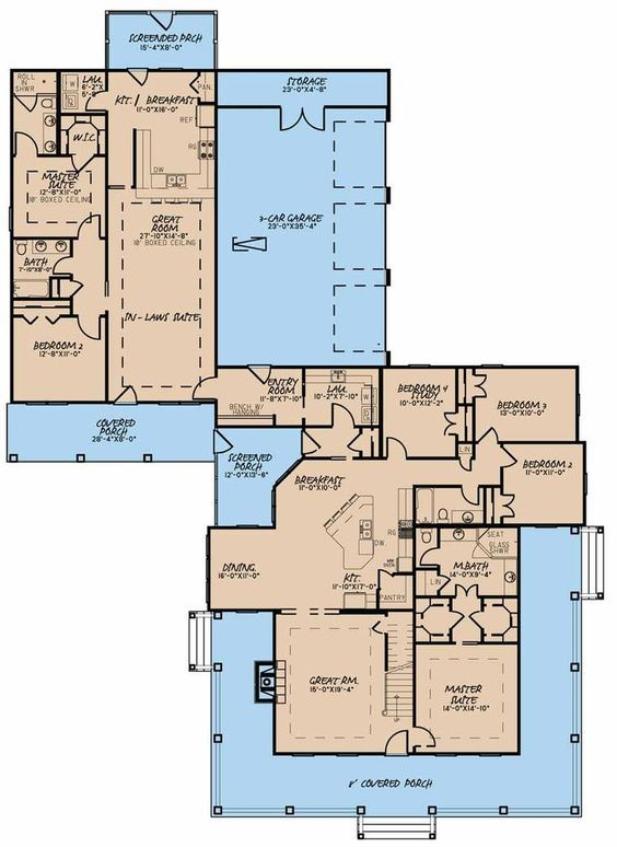 Awesome 60 One Story House Plans With Connecting In Law Suite - One Story House Plans With Connecting In Law Suite