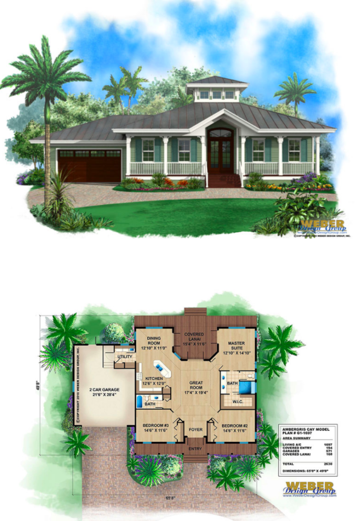 Beach House Plan 1 Story Old Florida Style Coastal Home Floor Plan  - Florida Small House Plan One Story On A U Shape