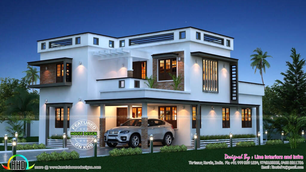 Beautiful 1600 Sq ft Home Small Modern House Plans Indian House  - 2 Story House Plans 1600 Square Feet