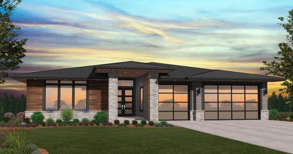 Beautiful One Story Modern Casita House Plan Affordable Curb Appeal - Cool House Plans One Story