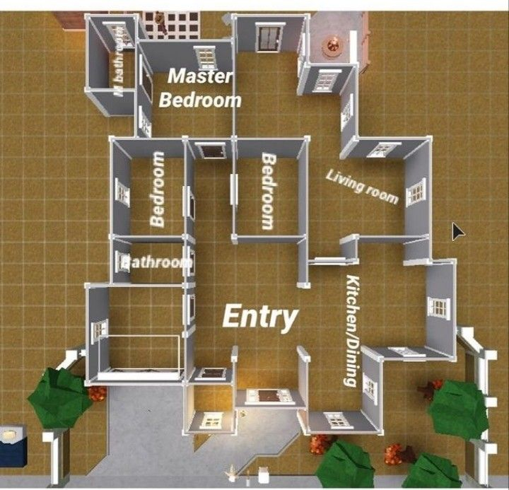 Bloxburg 1 story House Layout Small House Layout House Outline  - Bloxburg One Story House Floor Plan