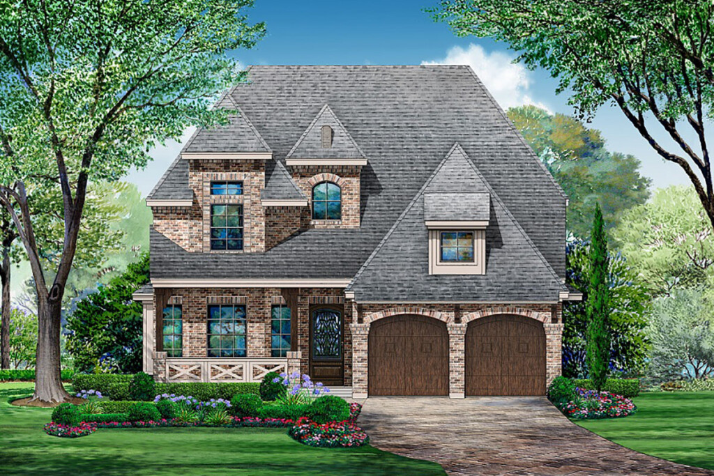 Brick Clad Two Story House Plan With First Floor Master Suite 36610TX  - 2 Story Brick House Plans