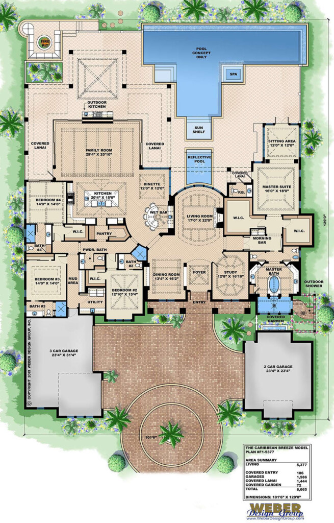 Caribbean House Plan 1 Story Contemporary Beach Home Floor Plan - One Story Caribbean House Plans