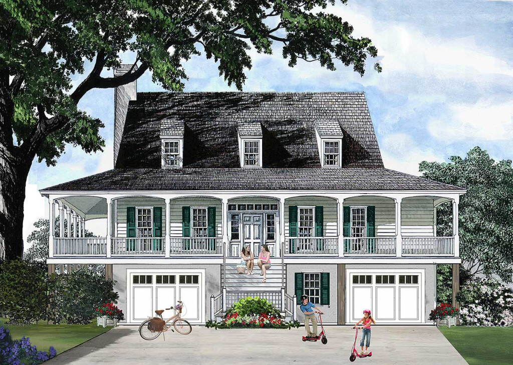 Charming Low Country House Plan 32646WP Architectural Designs  - 1.5 Story Low Country House Plans