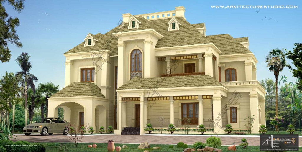 Colonial Style House Designs In Kerala At 3500 Sqft 5000 Sqft - 3500 Sq Ft House Plans 2 Story Colonial