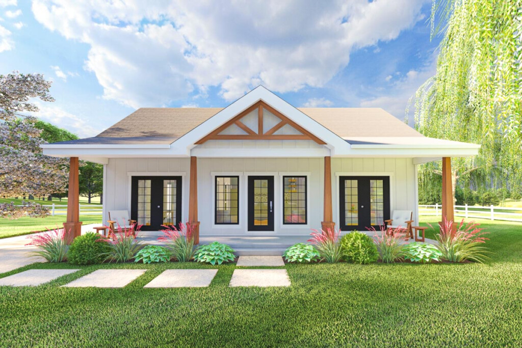 Compact One Story House Plan With 6 Deep Front Porch 67700MG  - Most Popular Single Story House Plans