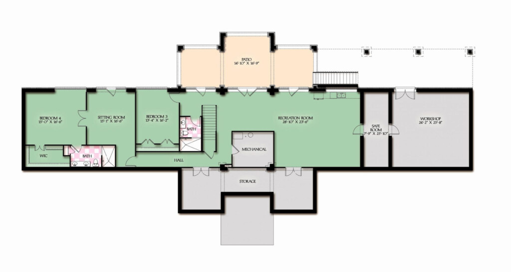 Concrete Slab House Plans - 1 Story Concrete House Plan