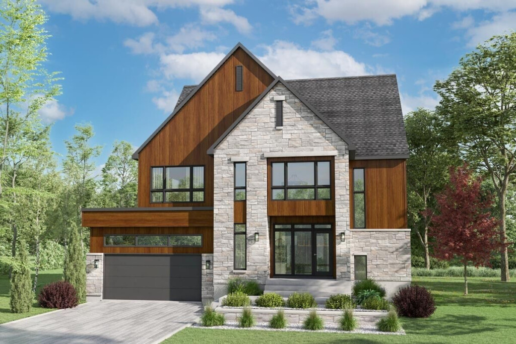 Contemporary 2 Story Lake House Plan With Open Concept Layout  - Two Story Lake House Plans