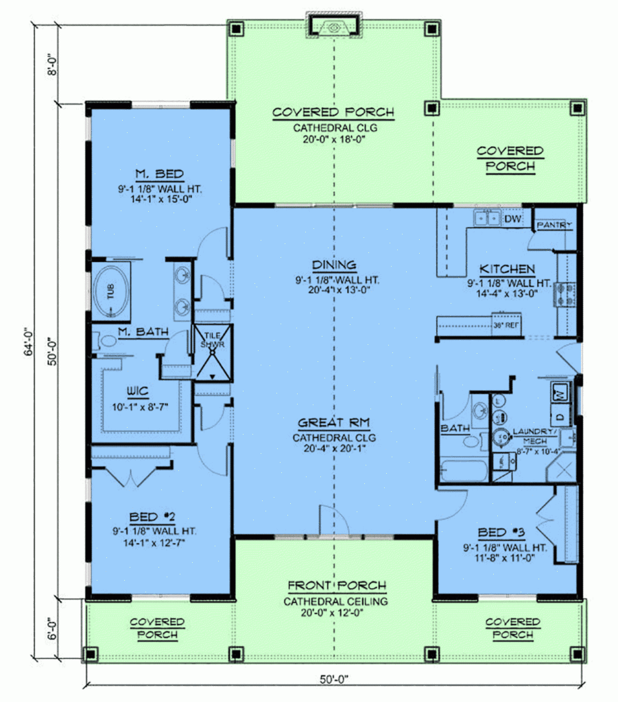 Cottage Style House Plan Beds Baths 1025 Sq Ft Plan 536 3  - Farmhouse Rosewood House Plan 1 Stories 3 Bedrooms