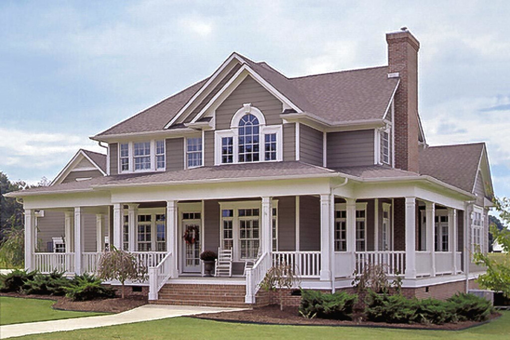 Country Farmhouse With Wrap around Porch 16804WG Architectural  - 1 1 2 Story House Plans With Wrap Around Porch