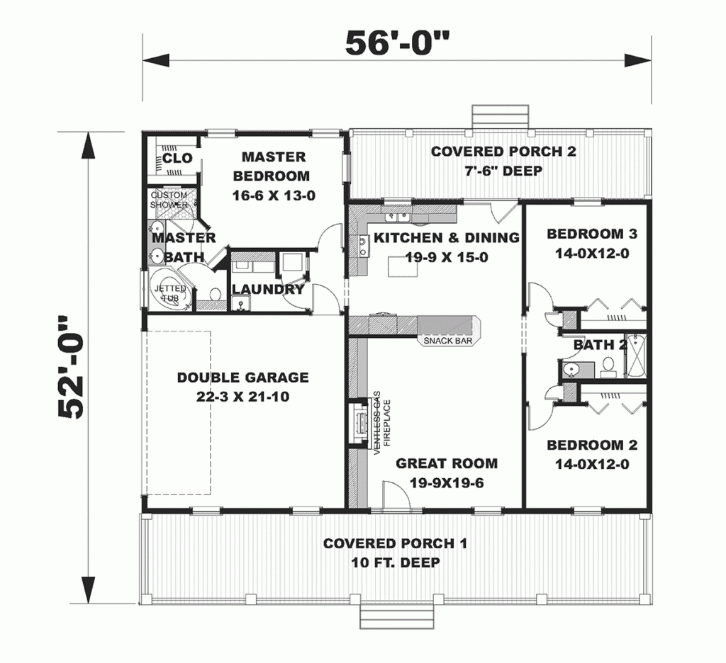 Country House Plans Floor Plans With Front Porches - 10 Story House Floor Plans