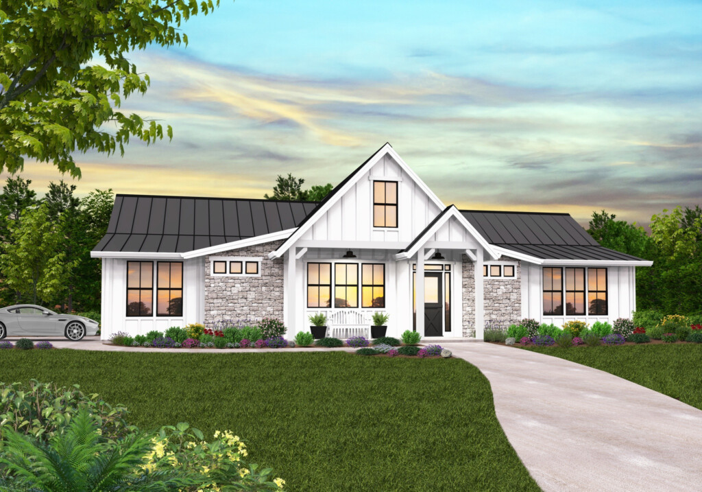 Cuthbert Modern Farmhouse Plan One Story Farmhouse Designs - House Plans Modern Farmhouse One Story