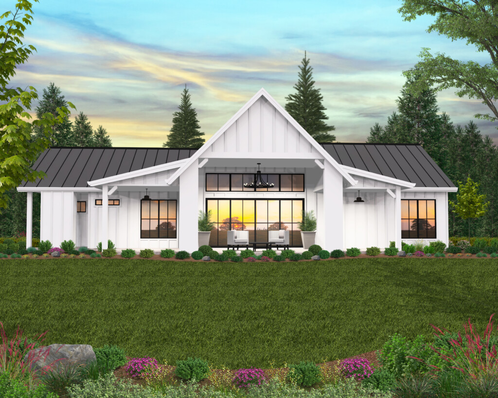 Cuthbert Modern Farmhouse Plan One Story Farmhouse Designs - 1 Story House Plans For Farm