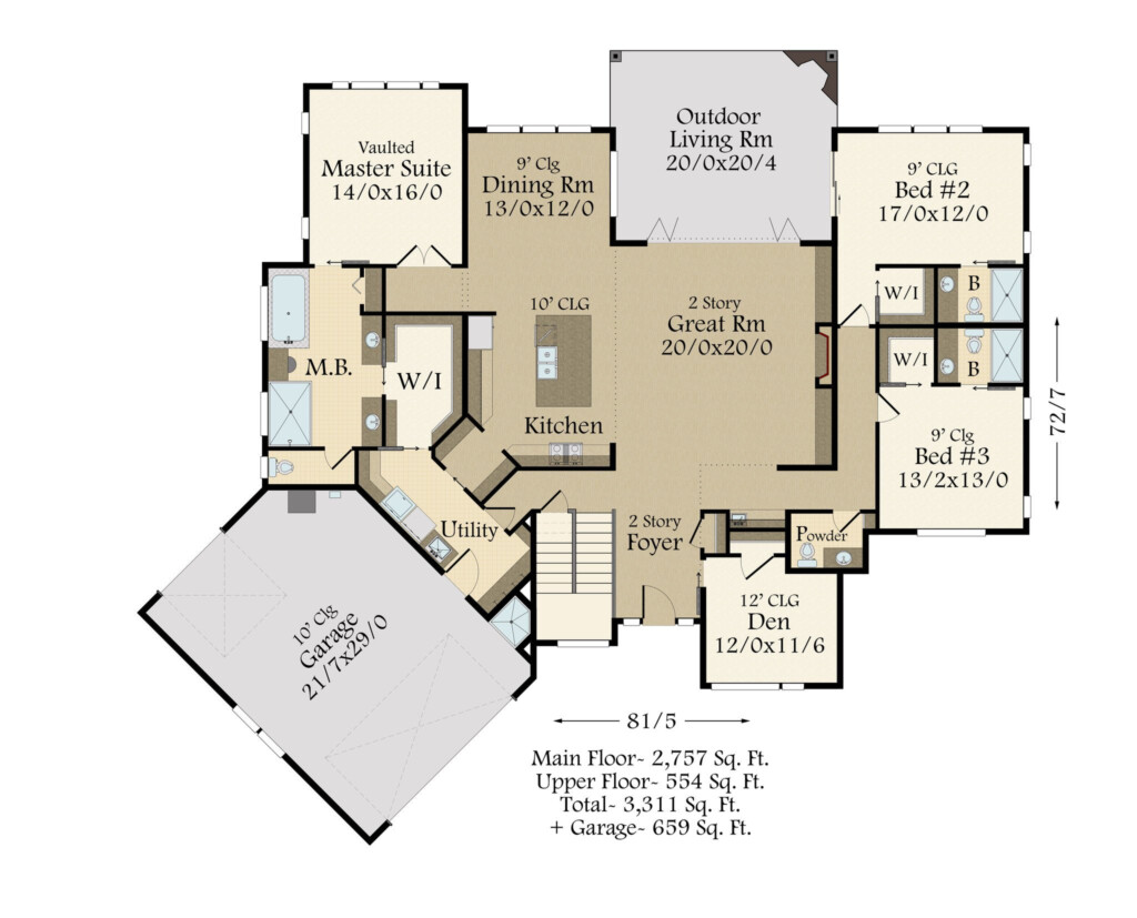 Dallas House Plan 2 Story Modern House Design Plans With Garage - Floor Plans For 2 Story House