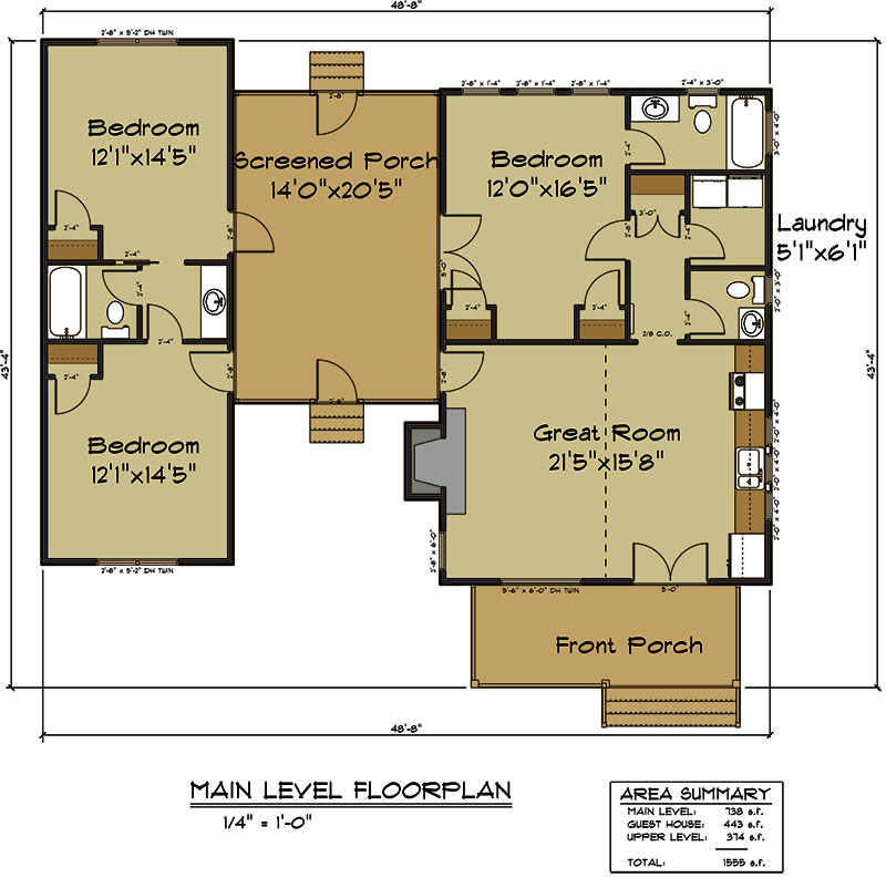 Diana s Dog Trot Dogtrot Cabin Floor Plan - One Story Dog Trot House Plans