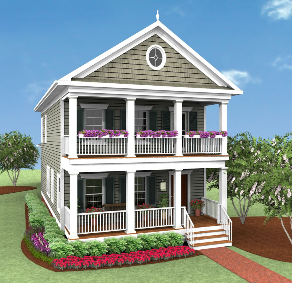 Double Front Porch House Plans Printable Templates Free - 2 Story Porches House Plans