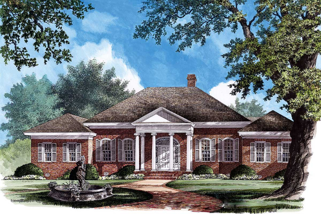 Elegant Georgian Home Plan 32472WP Architectural Designs House Plans - One Story Georgian House Plans