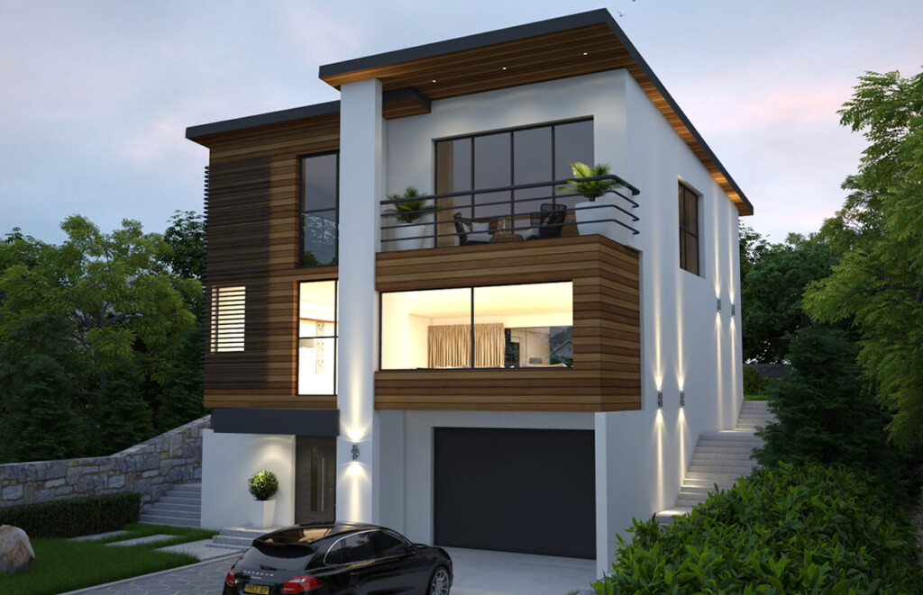 Engineering For A Three story Modern Style Single Family Residence  - 3 Story Single Family House Plan