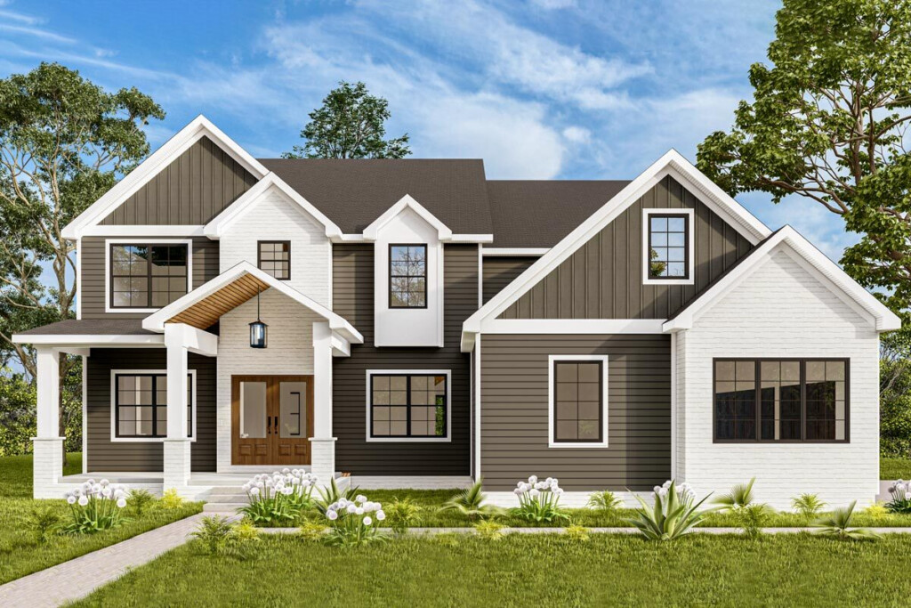 Exclusive 2 Story House Plan With Bedrooms And Laundry Upstairs  - Functional 2 Story House Plan