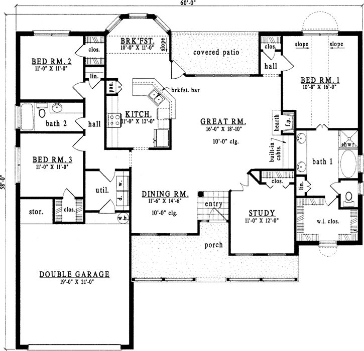 Exploring House Plans 2000 Sq Ft One Level House Plans - One Story House Plans 2000 Sq Ft