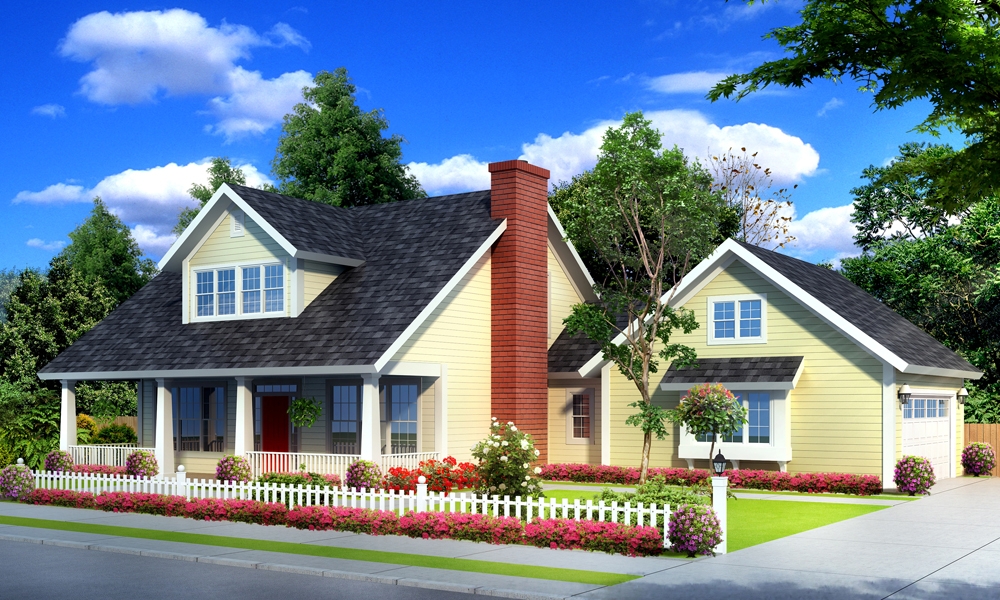 Farmhouse House Plan 3 Bedrms 2 5 Baths 1675 Sq Ft 178 1251 - Story And 1/2 House Plans