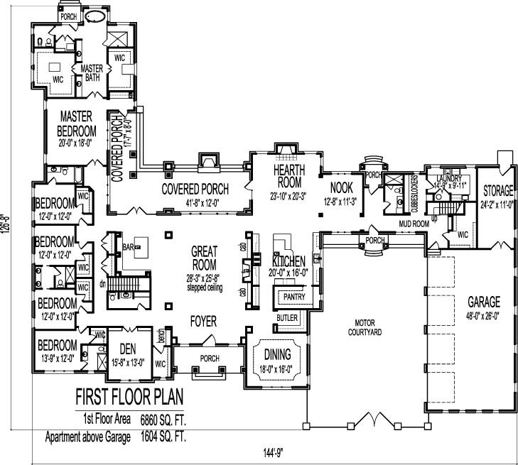 Floor Plan Main Is 6900sq Ft 10 000 Sq Ft Dream House Floor Plans  - 10000 Square Foot One Story House Plans