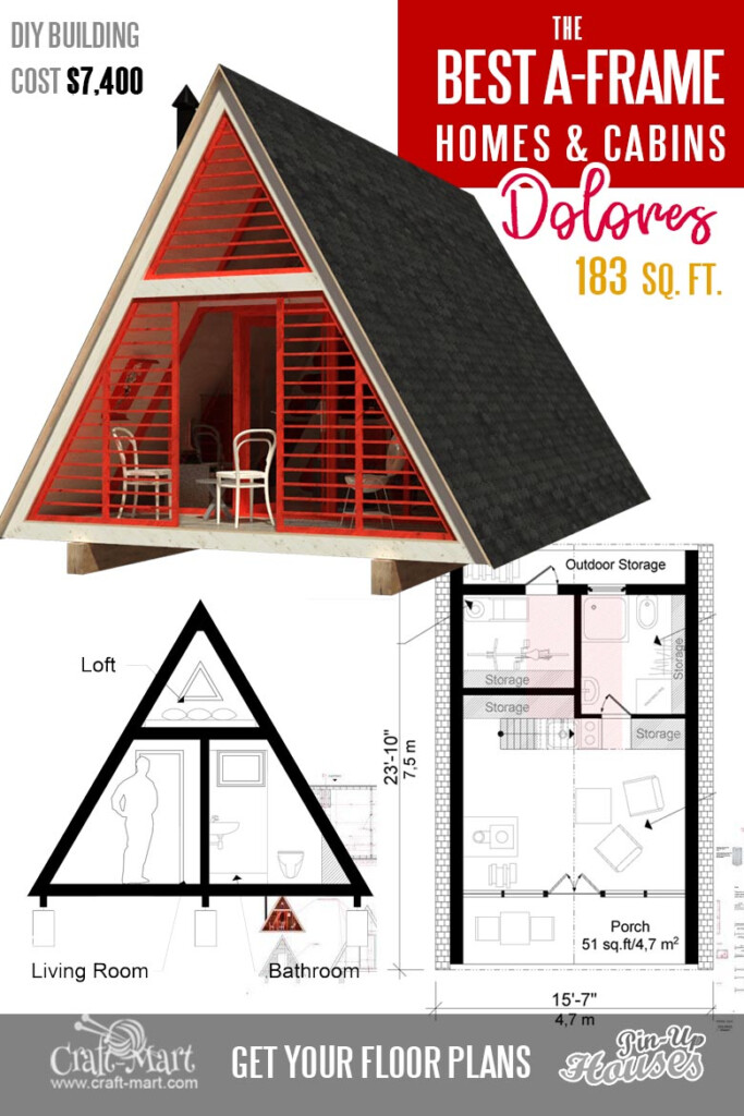 Floor Plans For A Frame Cabins - Single Story A Frame House Plans