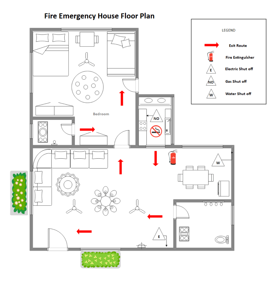 Free Editable Fire Escape Plan Examples Templates EdrawMax - Home Fire Escape Plan Template 2 Story House