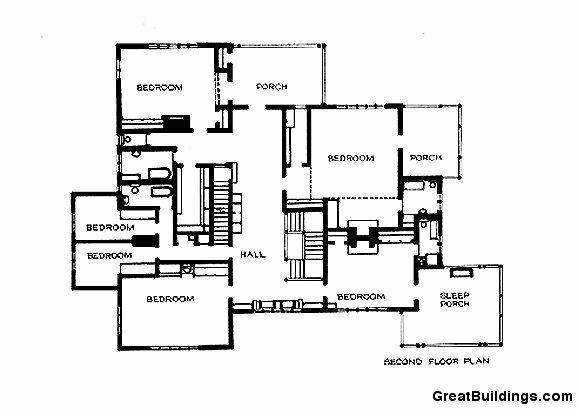 Gamble House By Greene Greene HouseVariety - Gamble House Second Story Ground Plan