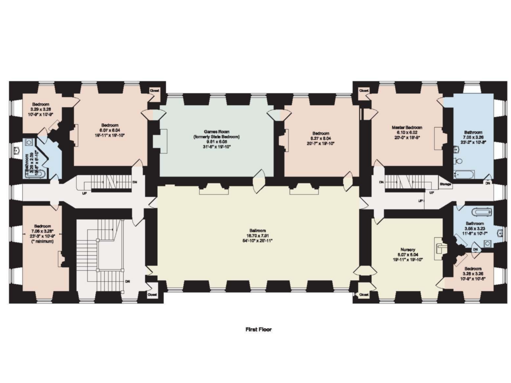 Georgian Mansion Floor Plan - Georgian Two Story 5 Window Stone House Floor Plans