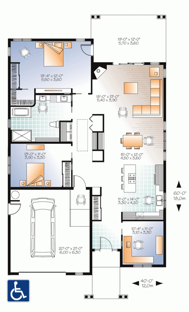 Handicap House Plans Choosing The Right Accessibility Solutions For  - Handicap Assessible Bedroom And Bath Floor Plan 2 Story House