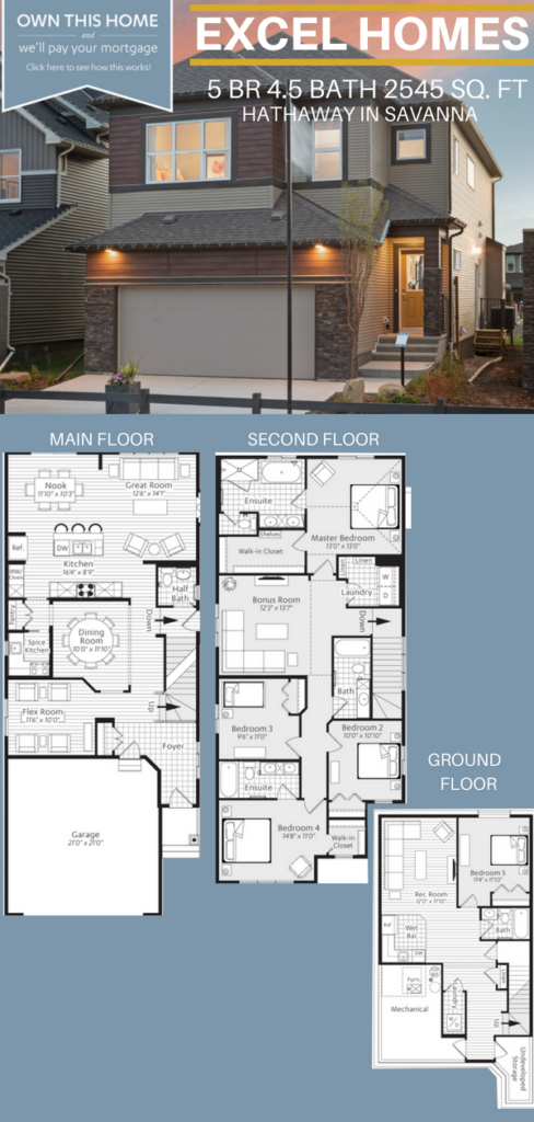 Hathaway 2 Story Floor Plan With Basement 5 Bedroom 4 5 Bathroom  - 2 Story House With Basement Floor Plans