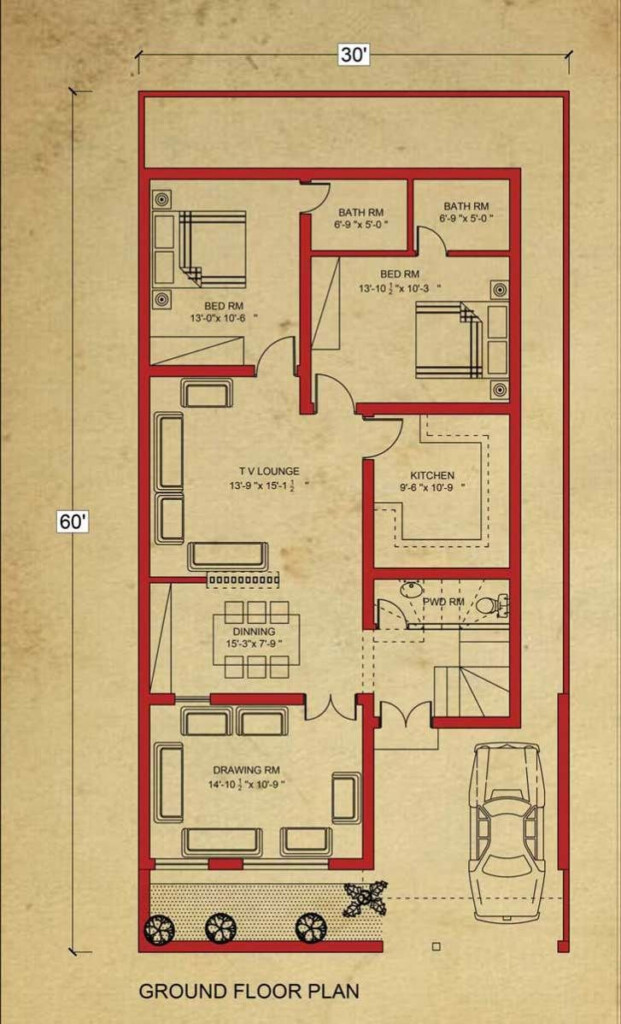 House Floor Plan 8 Marla House Plan In Bahria Town Lahore architecture  - 8 Marla House Plan Double Story