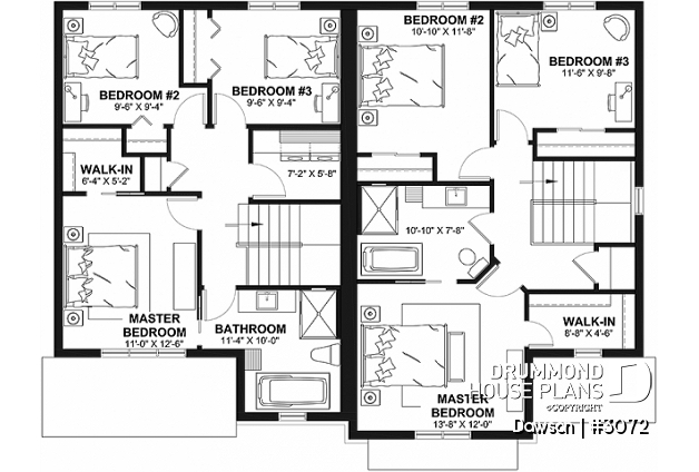 House Plan 3 Bedrooms 1 5 Bathrooms 3072 Drummond House Plans - 1.5 Story House Plans With With Open Floor Plan