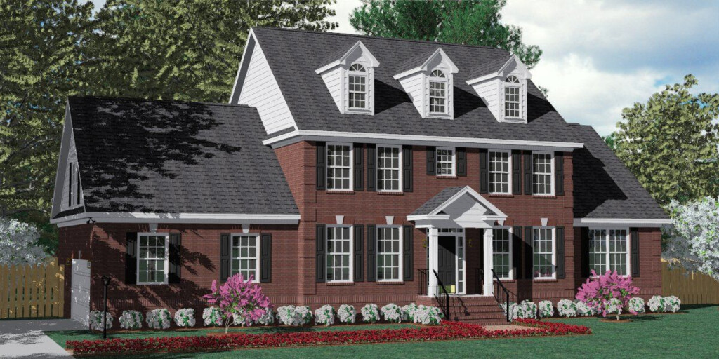 House Plan 3120 C Pendleton C With Dormers Traditional Brick Colonial  - 2 Story House Plans With Unique Dormers