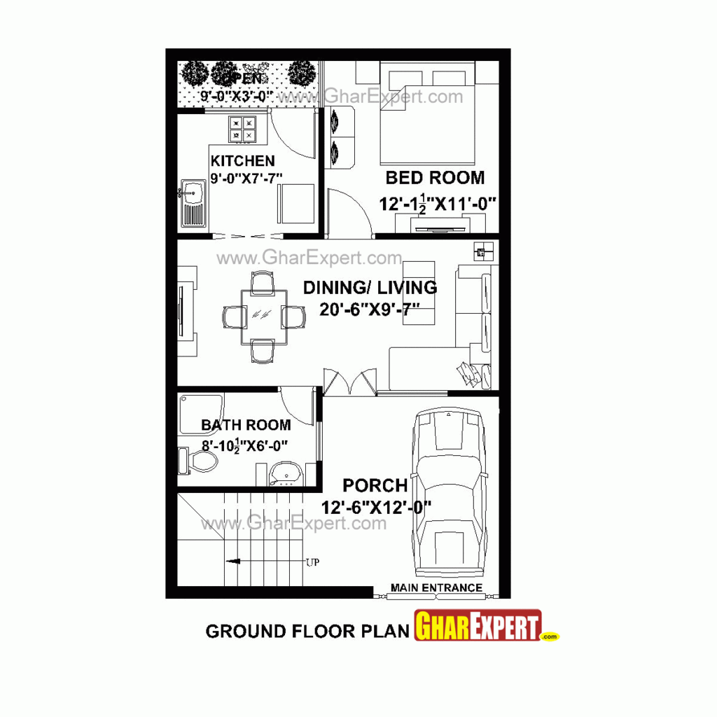 House Plan For 22 Feet By 35 Feet Plot Plot Size 86 Square Yards  - House Plan For 22W By 35 Long By Two Stories