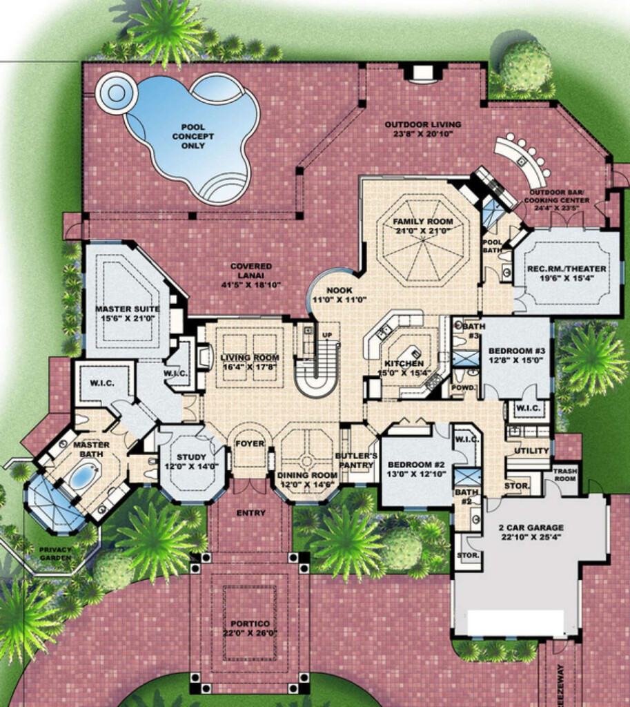 House Plans For 5000 Square Feet And Above House Plans - 5000 Square Foot Single Story House Plans