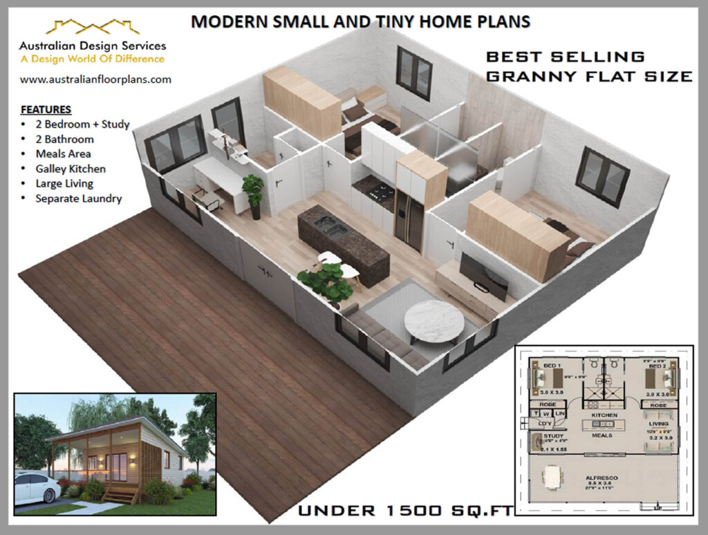 House Plans Under 1000 Sq Ft 2 Bedrooms 2 Bathroom Granny Flat  - Small 2 Story House Plans Under 1000 Sq Ft