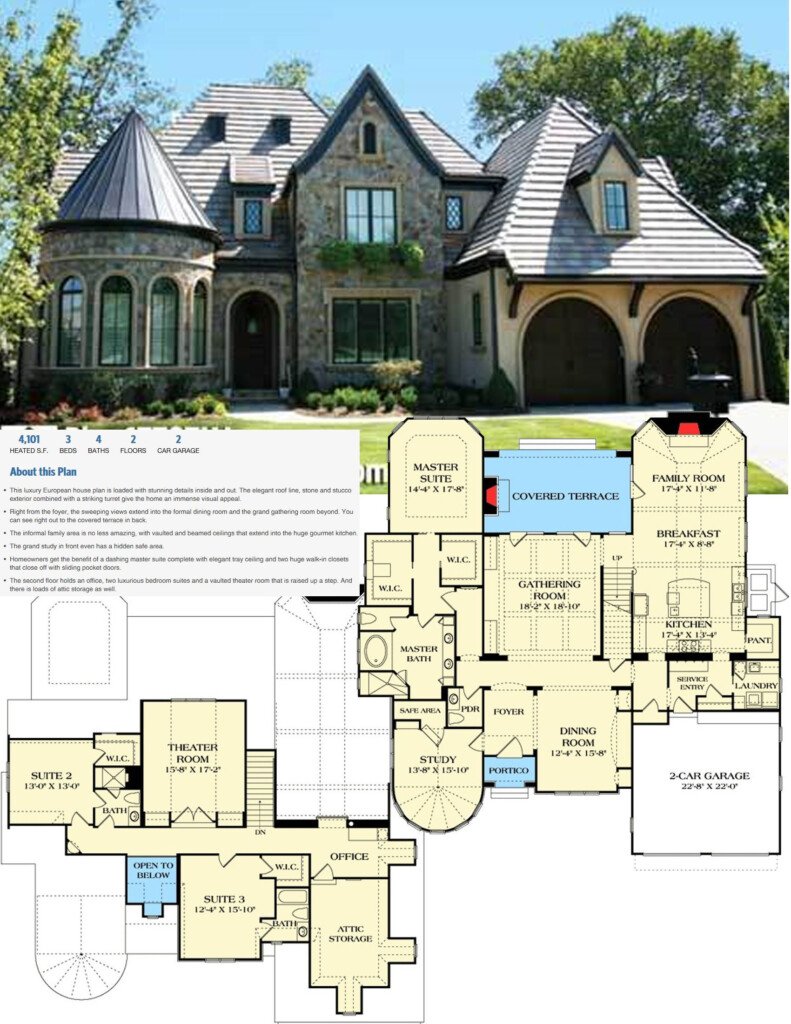 House Plans With A Turret Printable Templates Free - One Story House Plans With Turret