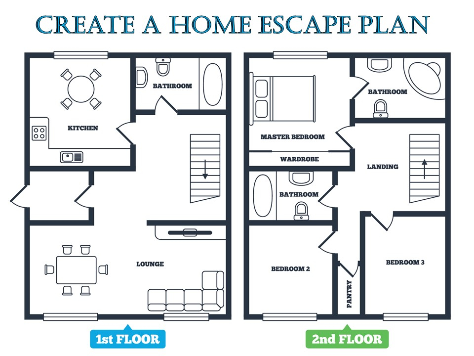 How To Create A Fire Escape Plan EMC Security - Home Fire Escape Plan Template 2 Story House