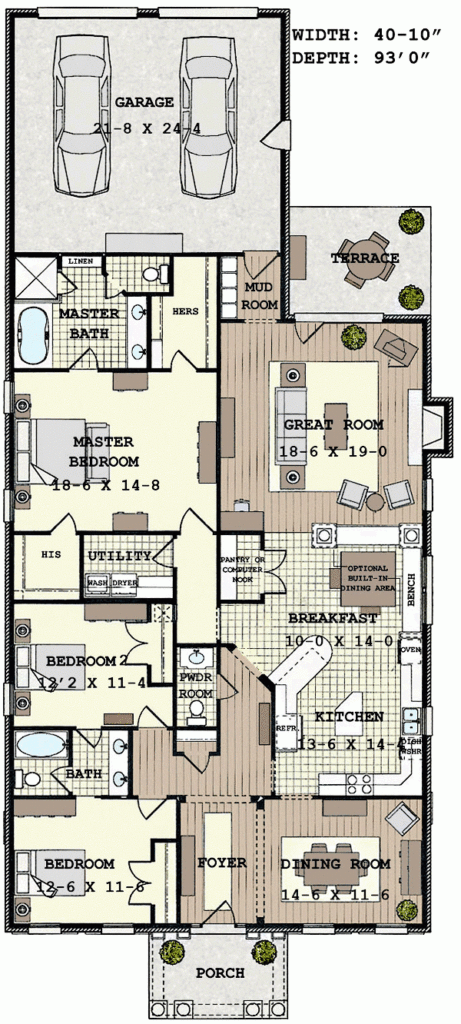 How To Make The Most Of House Plans For Narrow Lots House Plans - One Story House Plans For Narrow Lots